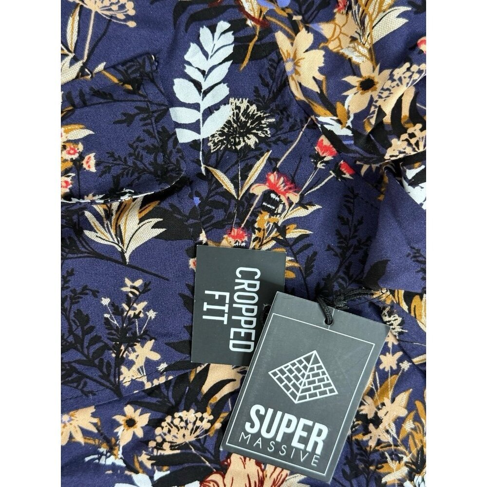 Super Massive Shirt Men's XL Floral Harvest Short Sleeve Crop Fit​ - Picture 6 of 7